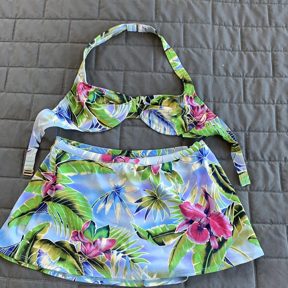 Floral Halter Bikini Skirt sz14